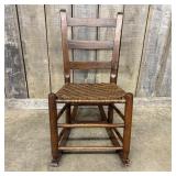 American Primitive Ladder-Back Rocking Chair with