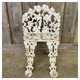 Victorian Style Cast Iron Garden Chair with Grape