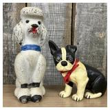Two Vintage Dog Figurines Including a Cast Iron Bo