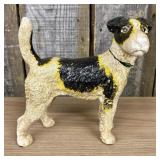 Painted Cast Iron Wire Fox Terrier Dog Figurine in