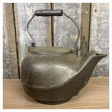 19th Century American Cast Iron Tea Kettle with Sw
