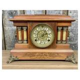 Seth Thomas Adamantine Mantel Clock with Lion Head
