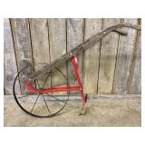 Antique Single-Wheel Manual Garden Cultivator Push