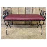 Spanish Revival Style Wrought Iron Vanity Bench wi
