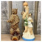 Two Vintage Ceramic Figural Spirit Decanters Inclu