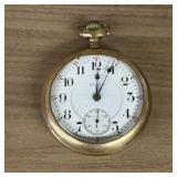 Elgin Gold-Filled Open-Face Pocket Watch with Red