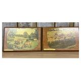 A Pair of Decoupage Wood Plaques Featuring Kentuck