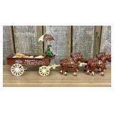 A Set of Horse-Drawn Produce Delivery Wagon Compon