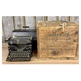 Antique Underwood No. 5 Standard Typewriter with O