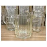 A Trio of Vintage American Pressed Glass Water Pit