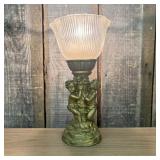 Max Levin Inc. Gold-Toned Cherub Motif Accent Lamp