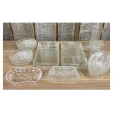 A Collection of Nineteen Vintage Clear Pressed Gla