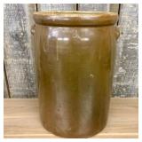 Three-Gallon Brown Slip-Glazed Stoneware Storage C