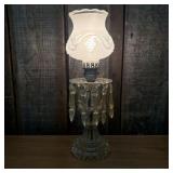 Mid-Century Glass Boudoir Lamp with Frosted Grape