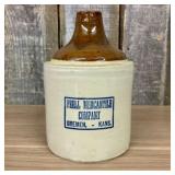 Antique Two-Tone Stoneware Advertising Jug for Pre