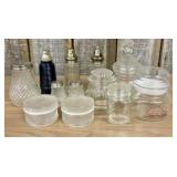 A Collection of Vintage Clear and Cobalt Blue Glas