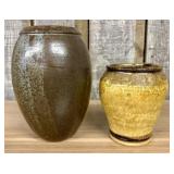 Two American Studio Pottery Stoneware Jars, one Si