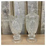 A Pair of Mid-Century Pressed Colorless Glass Vess