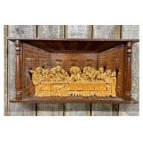 Large Vintage Three Dimensional Relief Carved Wood