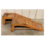 A Pair of Vintage Orange Stamped Steel Automotive