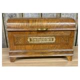 Antique Oak New England Queen Sewing Machine Coffi