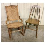 Two American Wooden Chairs including a Victorian S