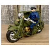 Motorcycle with US Parcel Post Sidecar and Rider