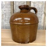 Antique Brown Slip Glazed Stoneware Jug with Panca
