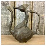 Indo-Islamic Style Cast Bronze Bird-Form Ewer with
