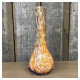 Mid-Century Bohemian Style Orange Spatter Art Glas