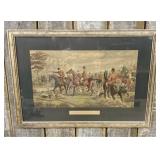 Large English Fox Hunting Scene Lithograph, Time