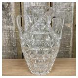 Two-Handled Cut Crystal Trophy Vase Attributed to
