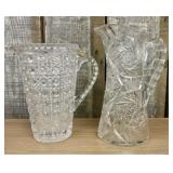 Two Glass Pitchers Including a Teutonic Pattern EA