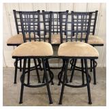 Set of Five Contemporary Grid Back Swivel Bar Stoo