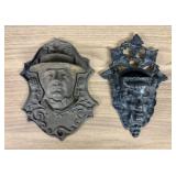 Two Victorian Cast Iron Wall-Mounted Match Pockets