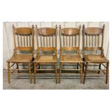 Set of four American Victorian Spindle Back Oak Si