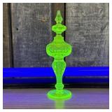 Antique Uranium Vaseline Glass Perfume Bottle with