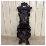 Italian Renaissance Revival Carved Walnut Sgabello