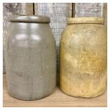 Two 19th-Century American Stoneware Storage Jars