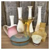 An Assortment of Vintage Art Glass, Milk Glass, an
