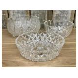 A Trio of Cut Lead Crystal Serving and Centerpiece