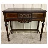 Neoclassical Revival Style Inlaid Wood Radio Conso