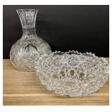 Two American Brilliant Period Style Cut Glass Tabl