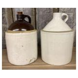 A Pair of Antique American Stoneware Shoulder Jugs