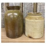 Two 19th Century American Glazed Stoneware Jars