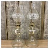A Pair of Plume and Atwood Clear Pressed Glass Ker