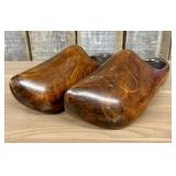 A Pair of Vintage Hand-Carved and Stained Wooden C