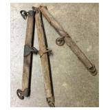 A Trio of Antique Wooden and Iron Horse-Drawn Sing