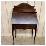 Antique American Quarter-Sawn Oak Slant-Front Secr