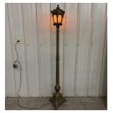 Antique Victorian Style Cast Metal and Amber Slag